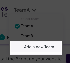 add team button