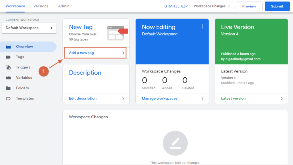 Installing the script with Google Tag Manager 1 gtm step1 1