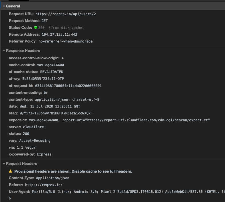 RESTFul APIs: Networking 3 http request response pair