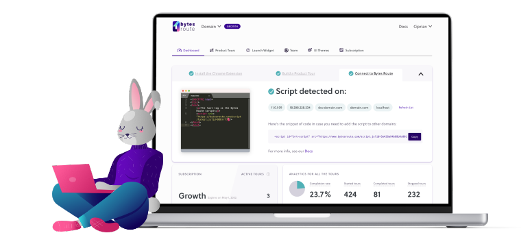 Product Tour Software for Web Applications 12 laptopRabbit
