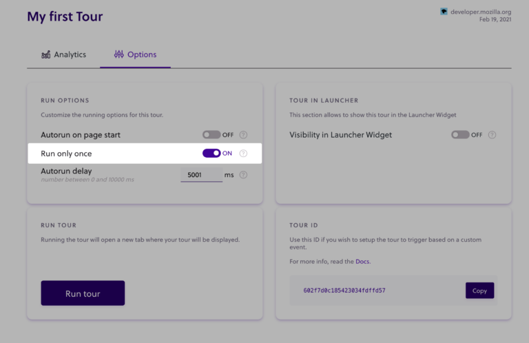 Learn how to use the run only once for a user.