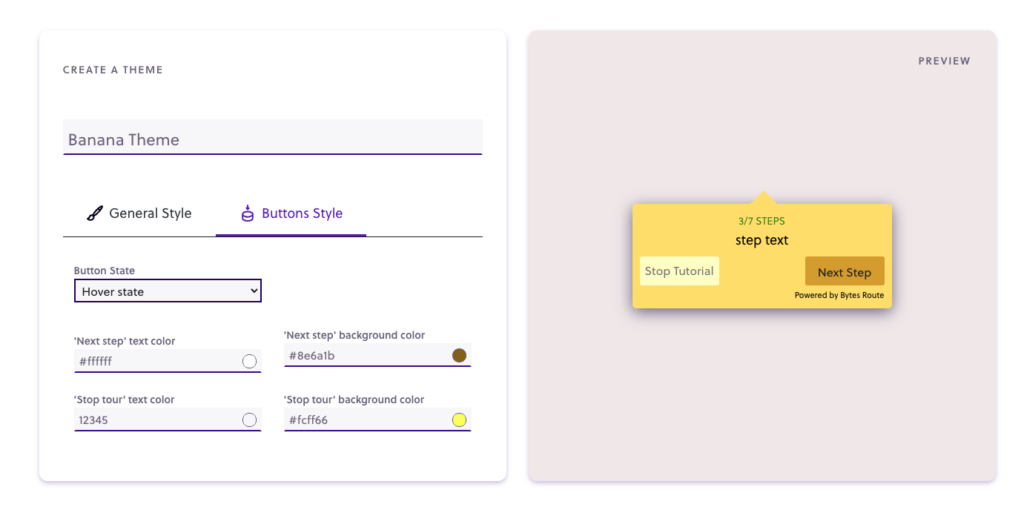Creating and applying a theme 4 themes creation hover