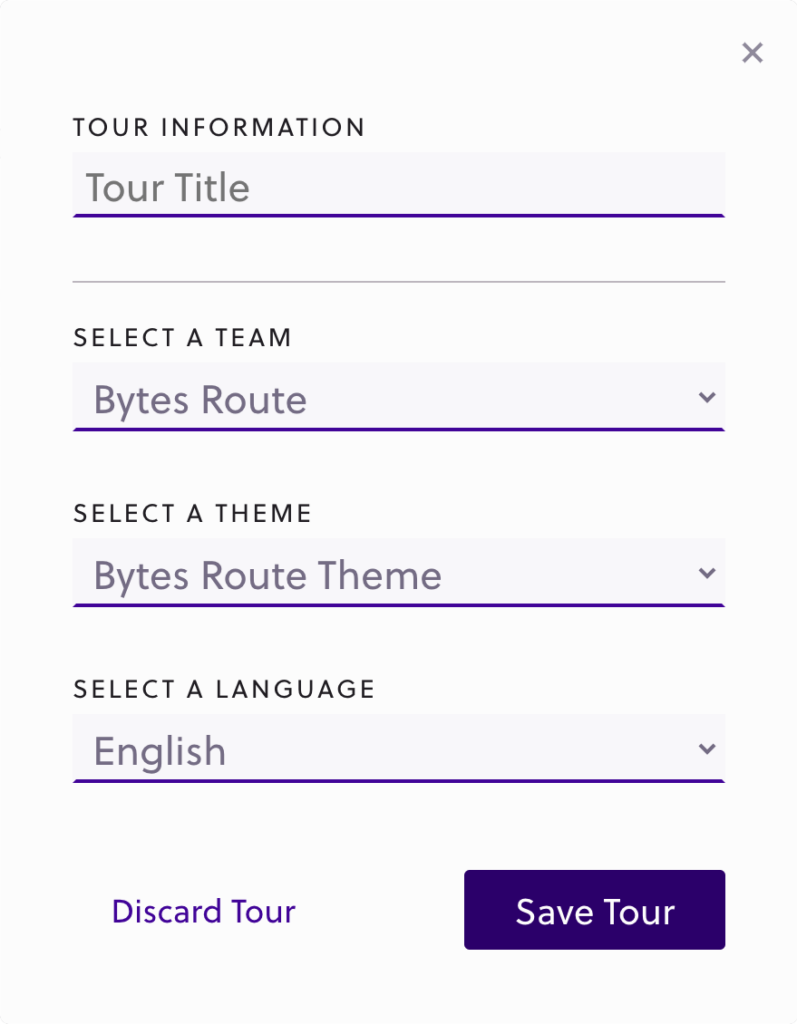 Finalizing a tour 1 tour finalization