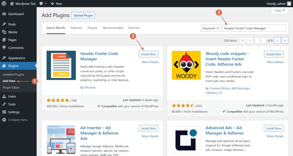 Installing the script in WordPress 1 wp1 step 1 1