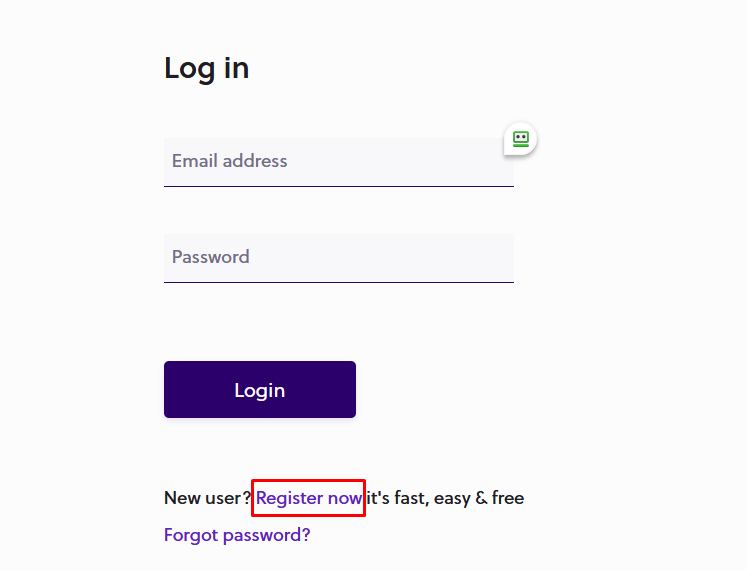  Bytes Route and Login in to your account or register