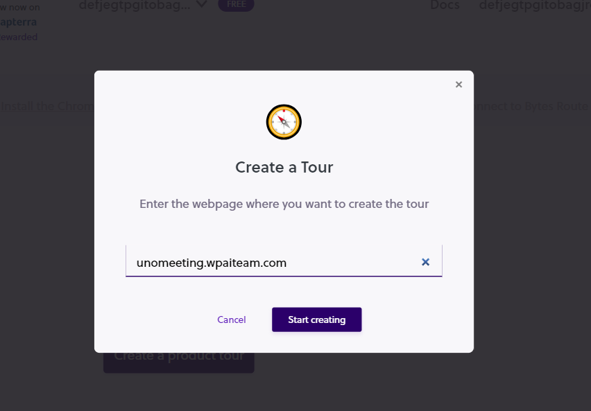 Wordpress Plugin for Easy Product Tour Software Integration 9 type the URL of the web page where you want to create content