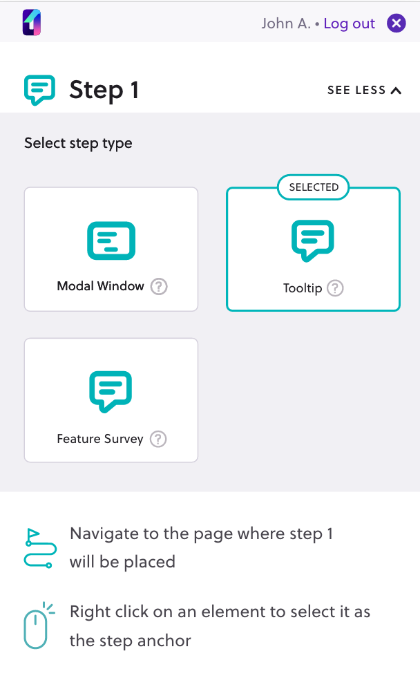 Anchoring a tooltip step in Bytes Route